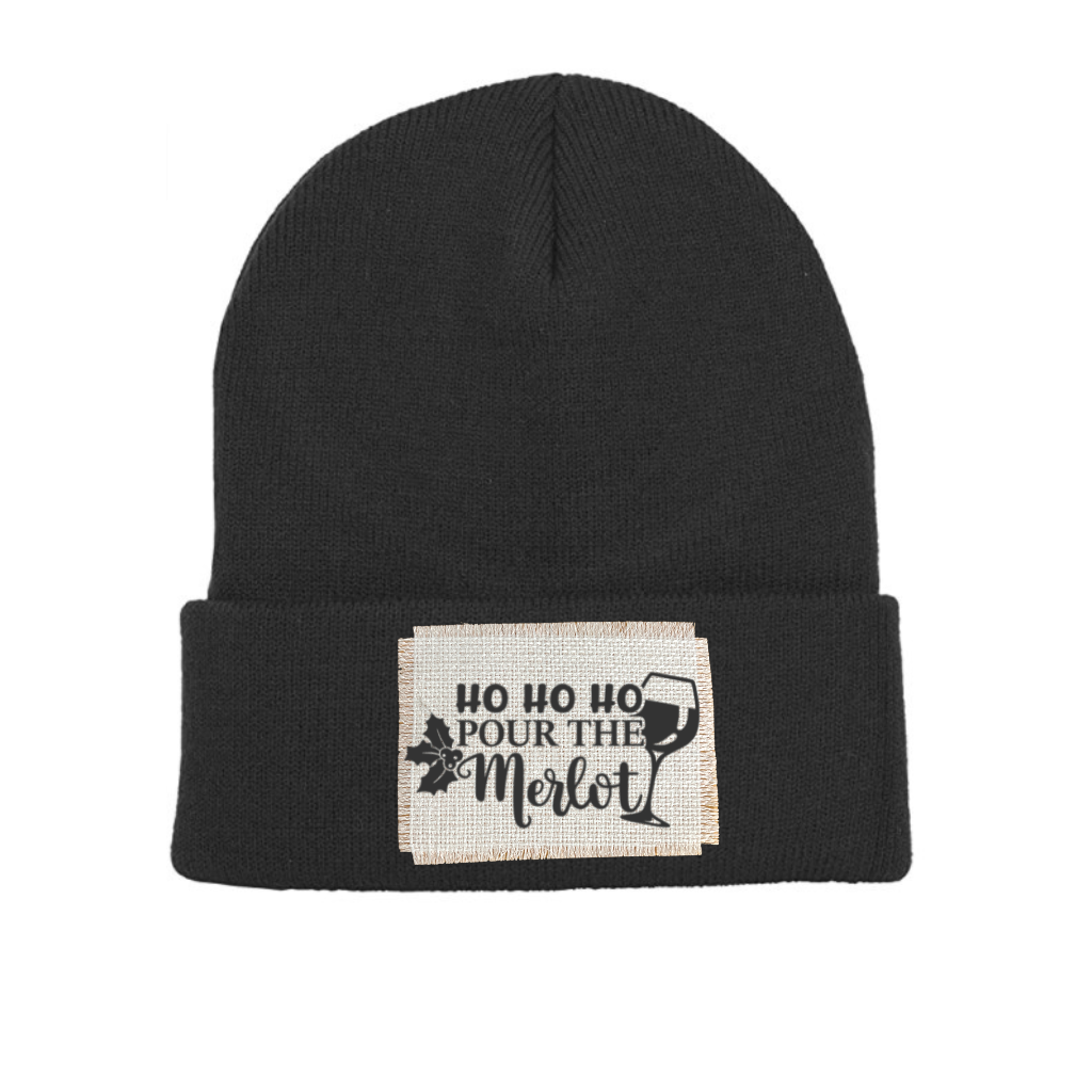 Sassy Beanie Hat - Ho Ho Ho Pour The Merlot