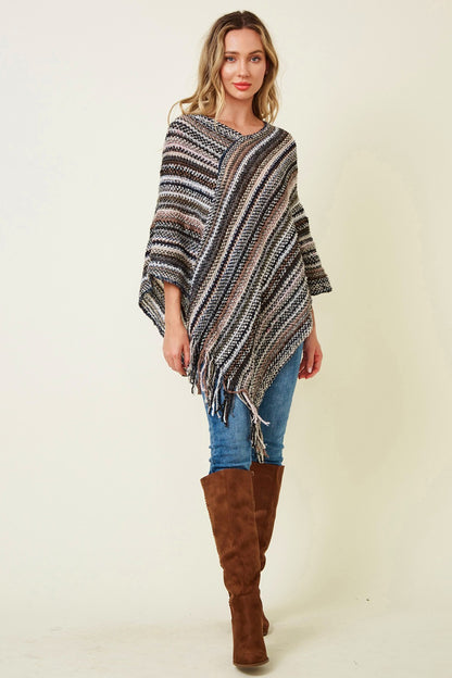 Multicolor FRINGE PONCHOS - 4 STYLES