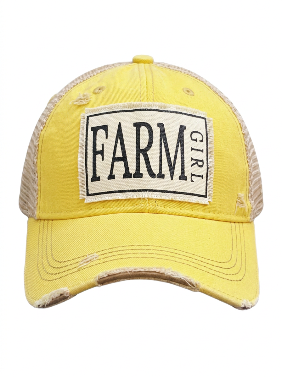 FARM Girl Distressed Trucker Hat