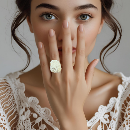 Stone Stretch Rings - White or Turquoise