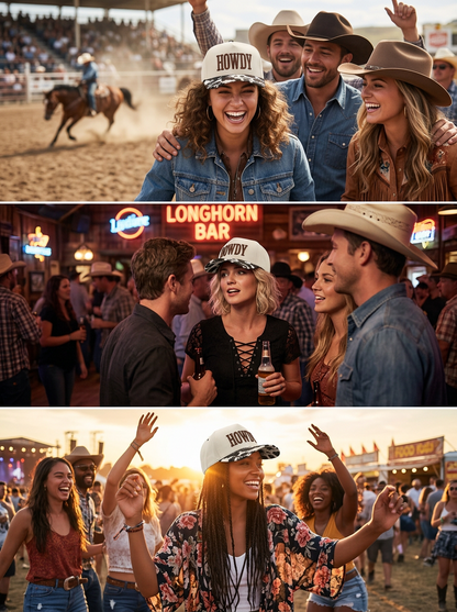 HOWDY CC Cow Print Stitched Hat