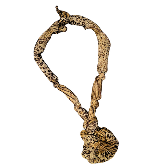Oh So Cute SCARF KNOT Necklace Leopard Sparkle