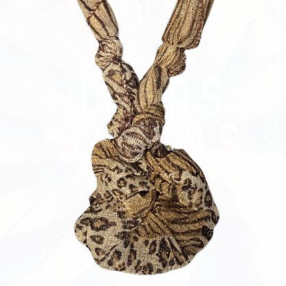 Oh So Cute SCARF KNOT Necklace Leopard Sparkle