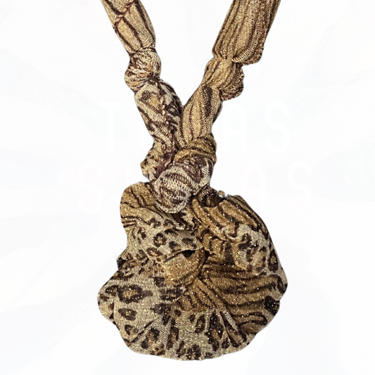 Oh So Cute SCARF KNOT Necklace Leopard Sparkle