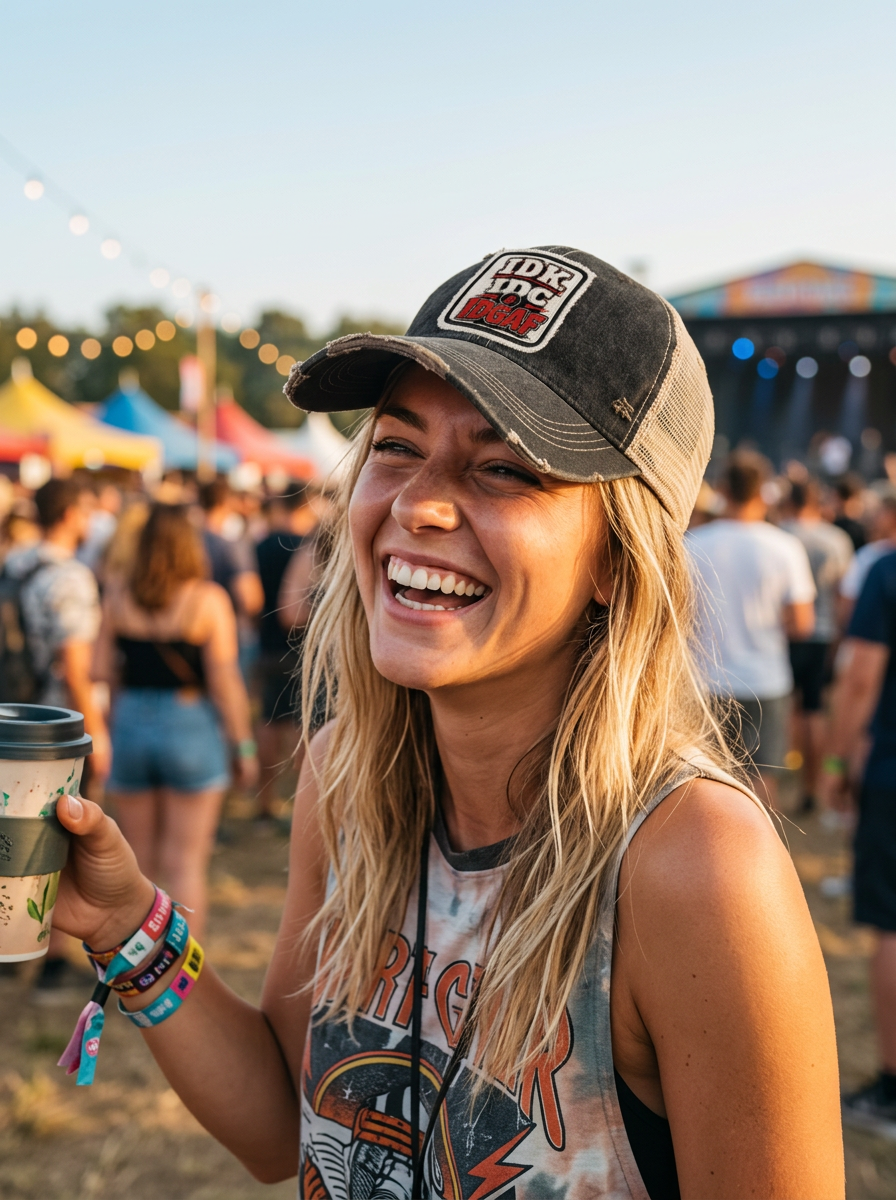 IDK, IDC, IDGAF Patch Trucker Hat