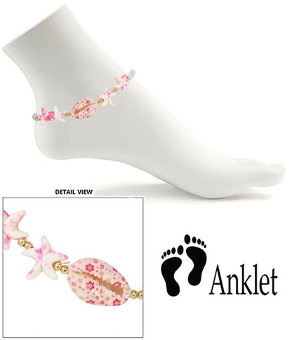 Pink Shell ANKLE BRACELET STARFISH Anklet