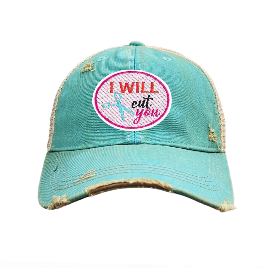 I WILL CUT YOU Hairstylist Hat - 4 CHOICES