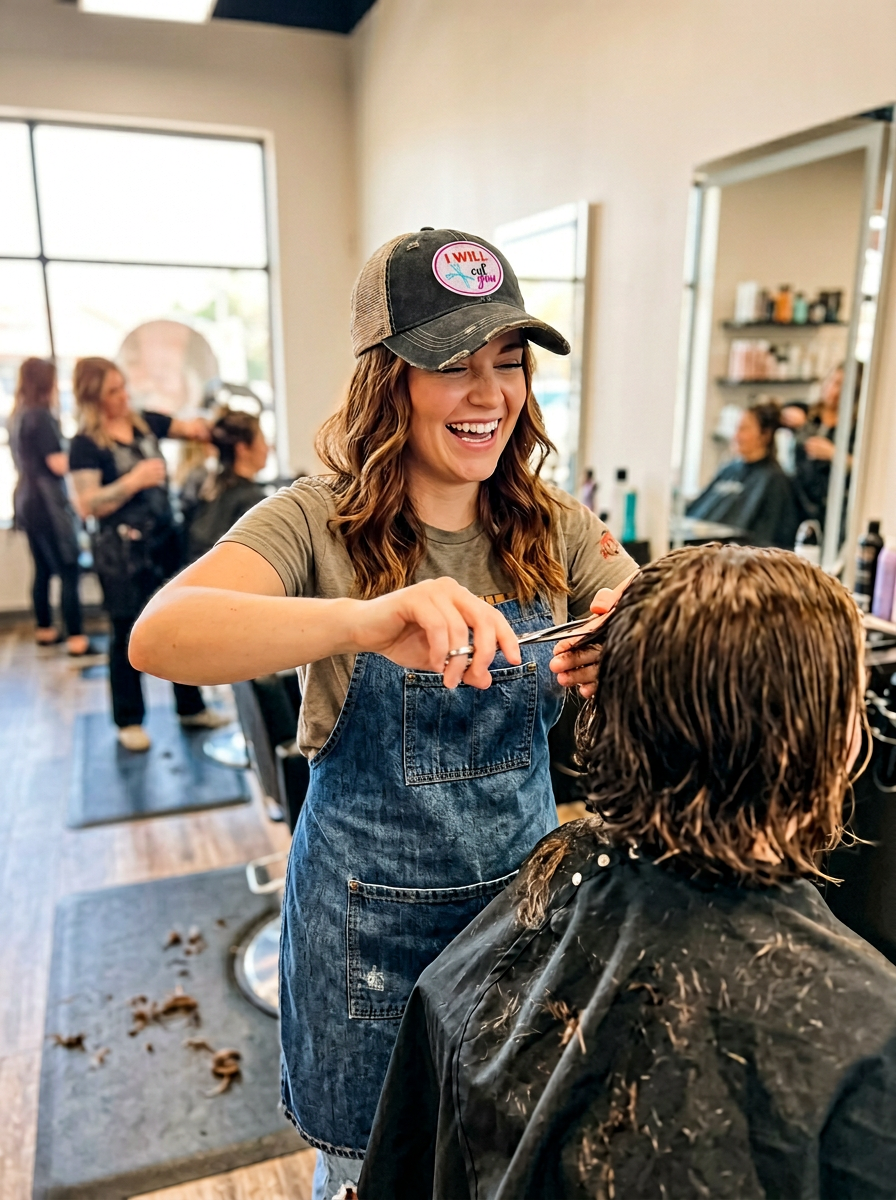 I WILL CUT YOU Hairstylist Hat - 4 CHOICES