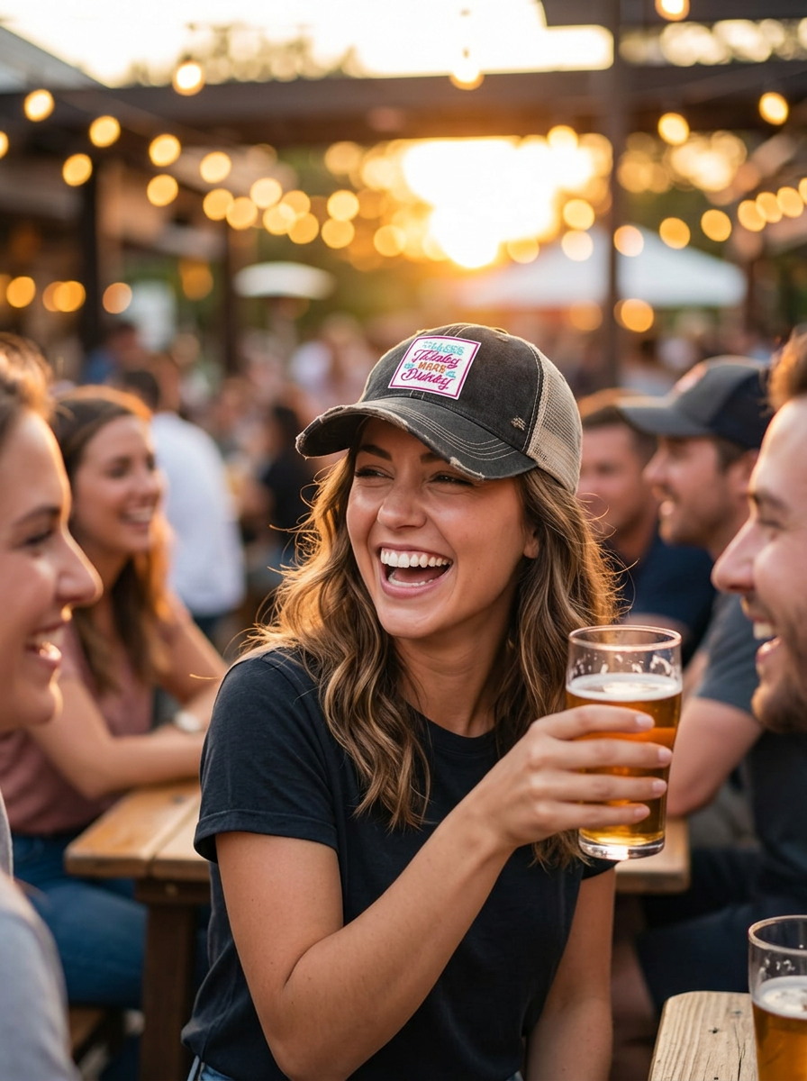 LESS THINKY MORE DRINKY TRUCKER HAT - 3 CHOICES