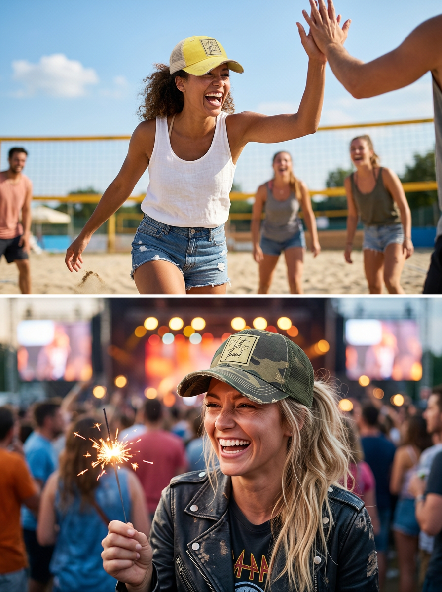 LET THEM! Fire Heart Trucker Hats - 7 Colors