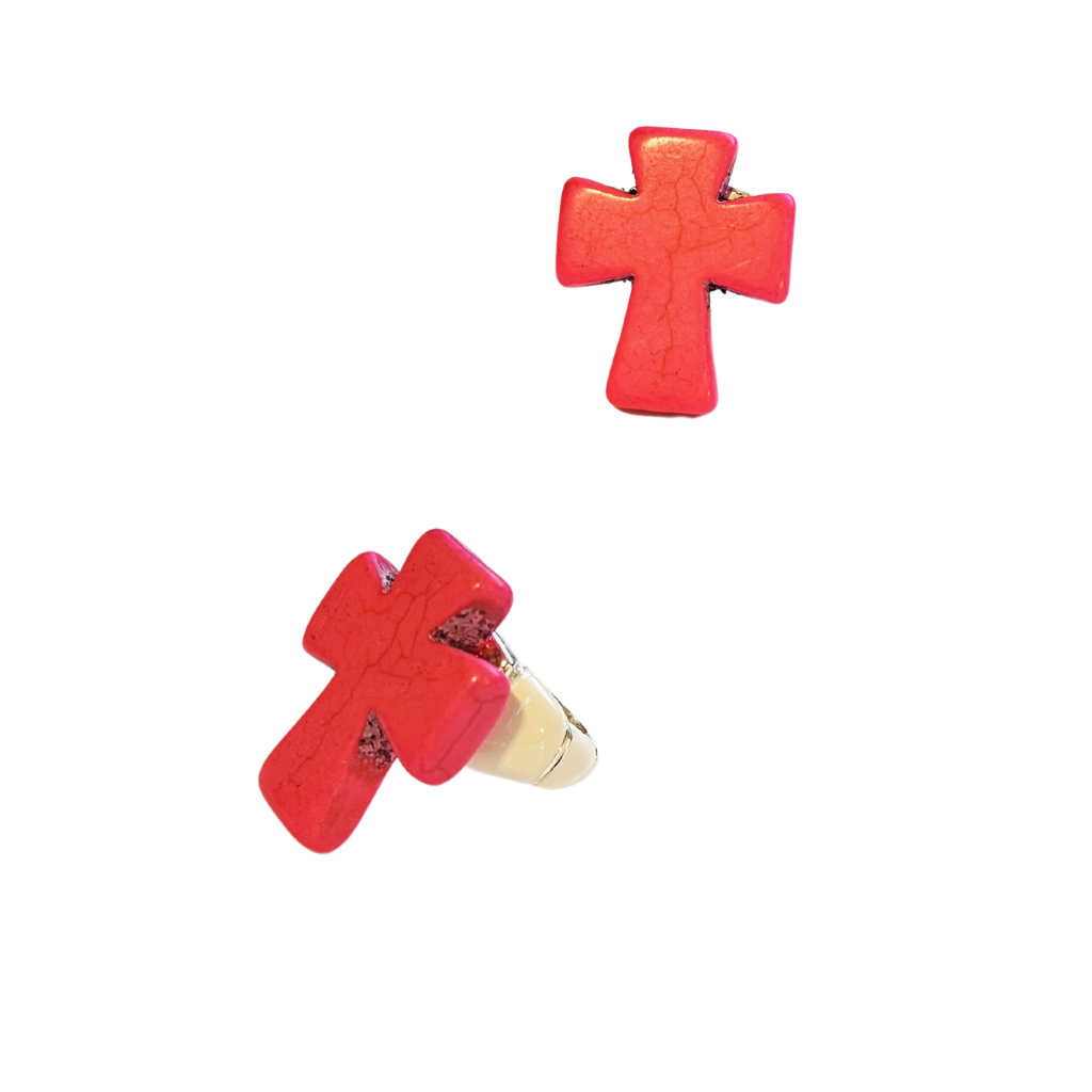 Stone CROSS Stretch Rings - Many Colors