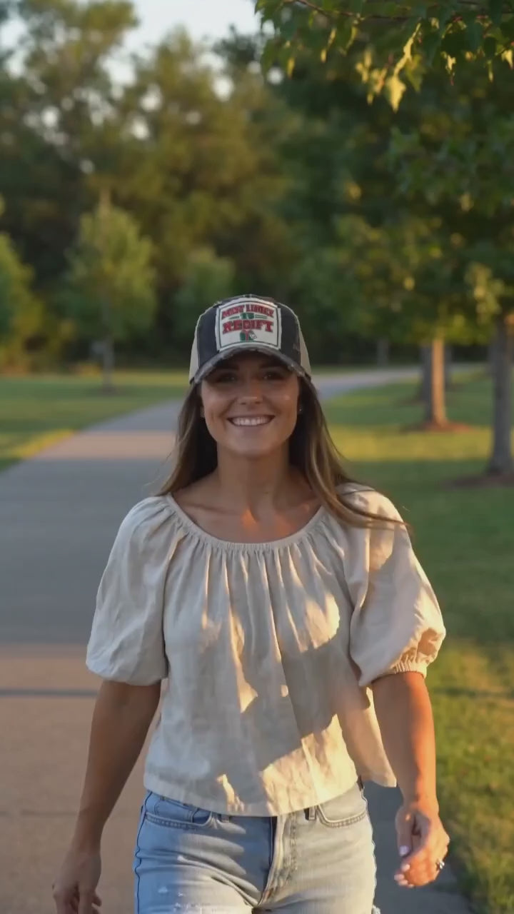 MOST LIKELY TO REGIFT trucker hat video - outdoor winter walk