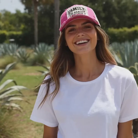 FAMILY: THE REASON I DRINK trucker hat (wine version) video