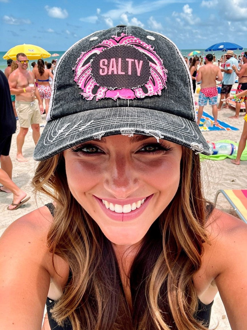 SALTY Pink Bandana Patch Trucker Hat