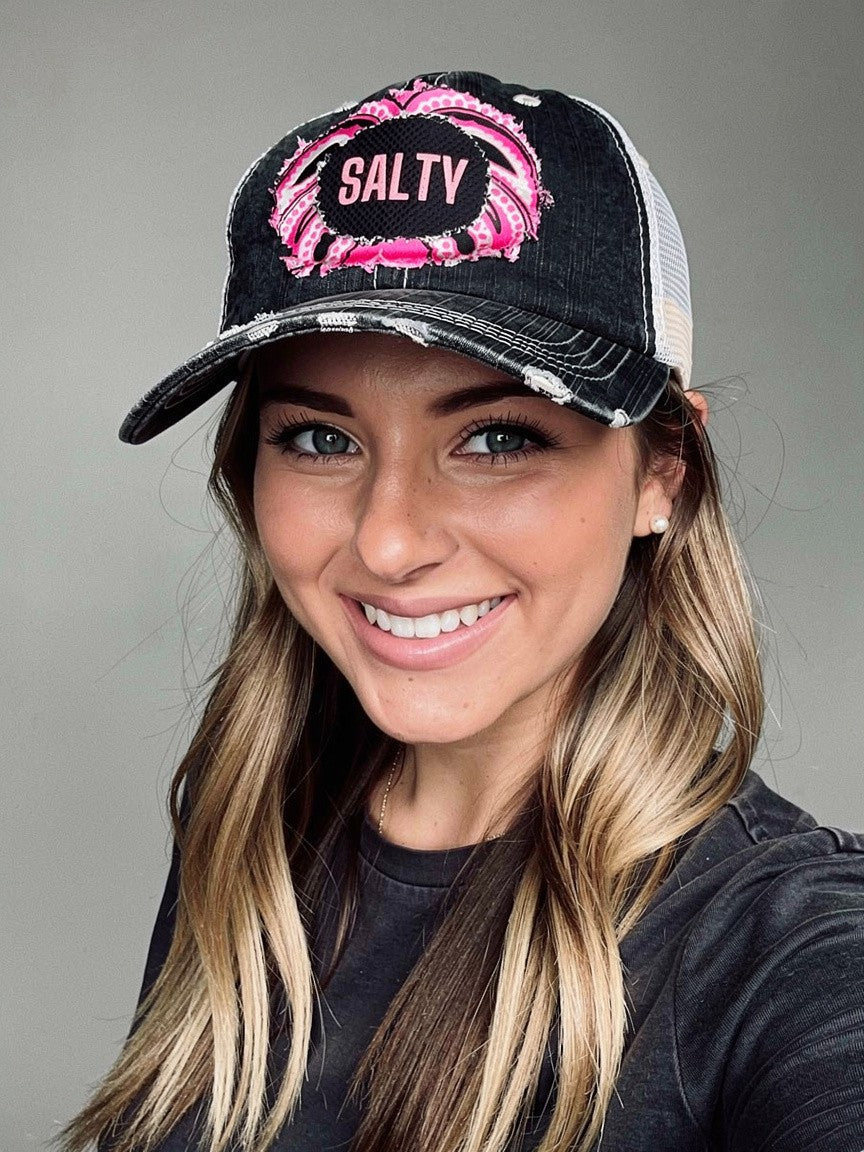 SALTY Pink Bandana Patch Trucker Hat