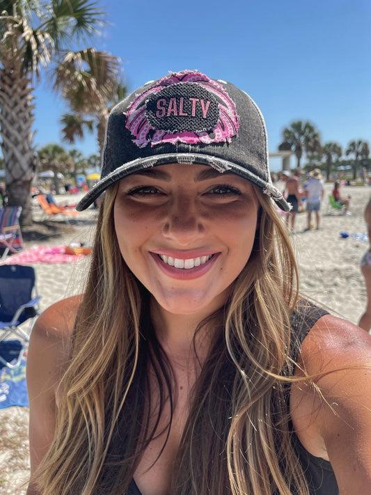 SALTY Pink Bandana Patch Trucker Hat