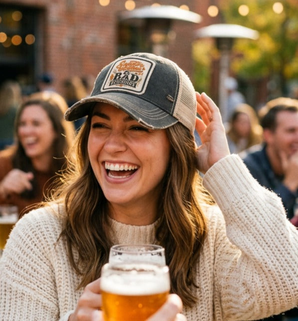 Sweater Weather & Bad Decisions Patch Trucker Hats