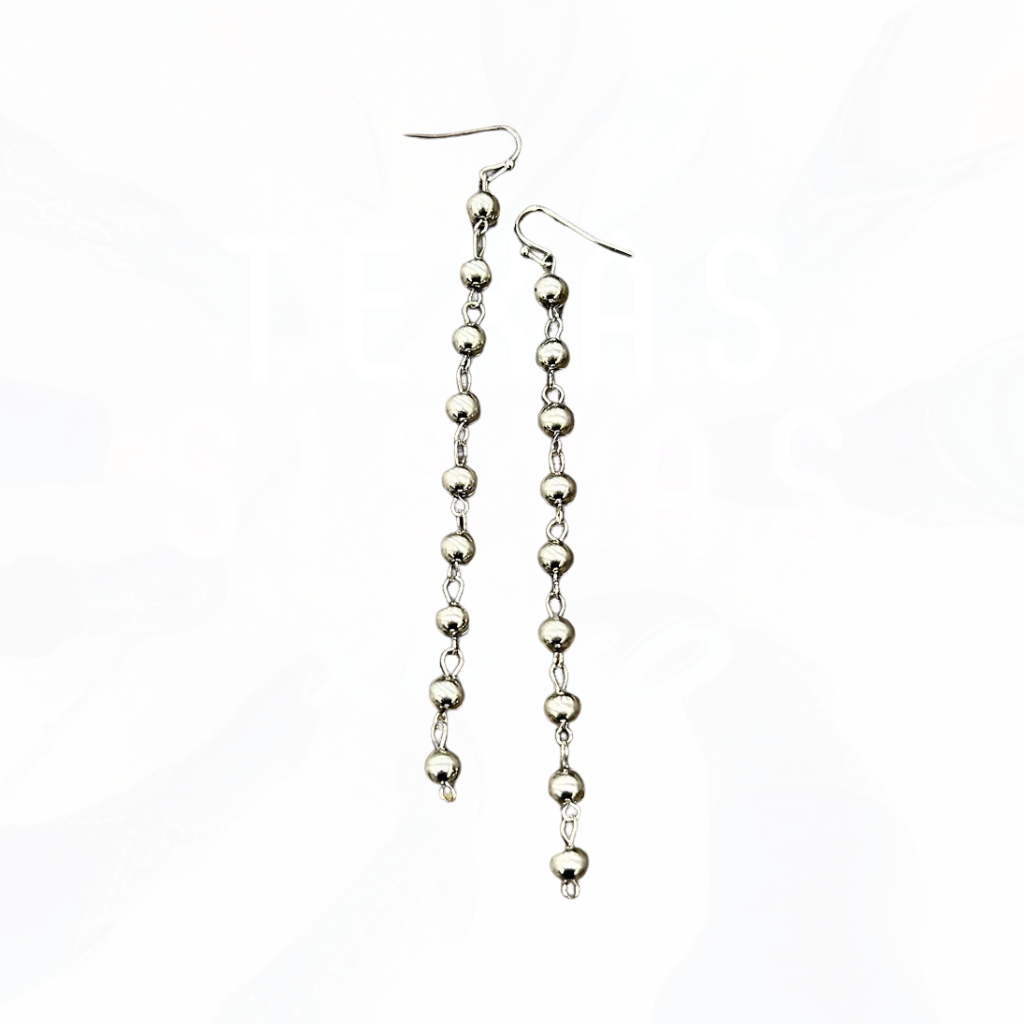 Silver Navajo Bead Dandle Earrings
