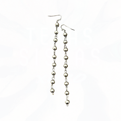Silver Navajo Bead Dandle Earrings
