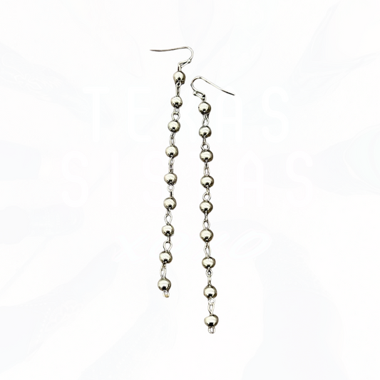 Silver Navajo Bead Dandle Earrings