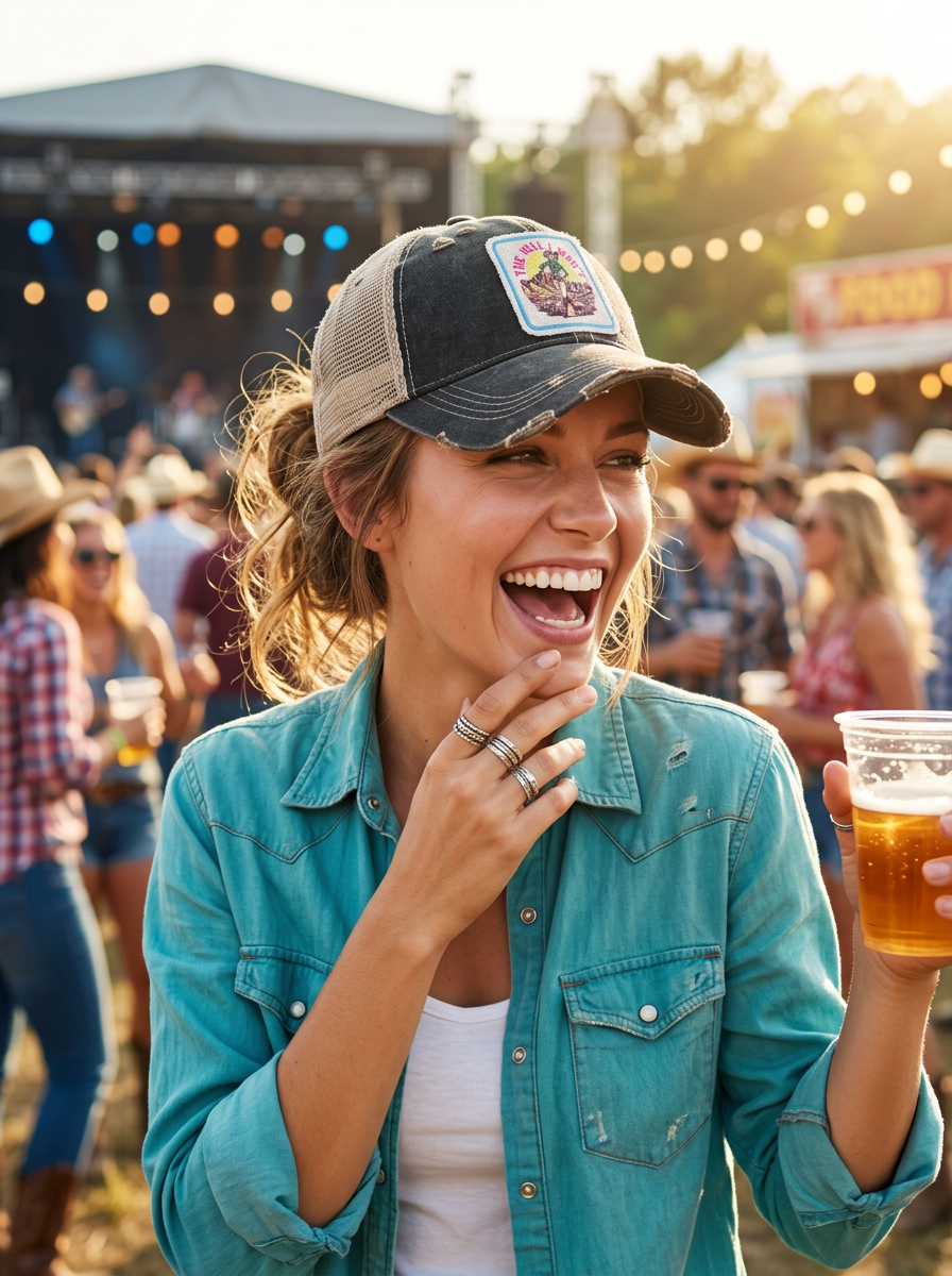 THE HELL I WON'T Cowgirl Trucker Hat - 4 Colors