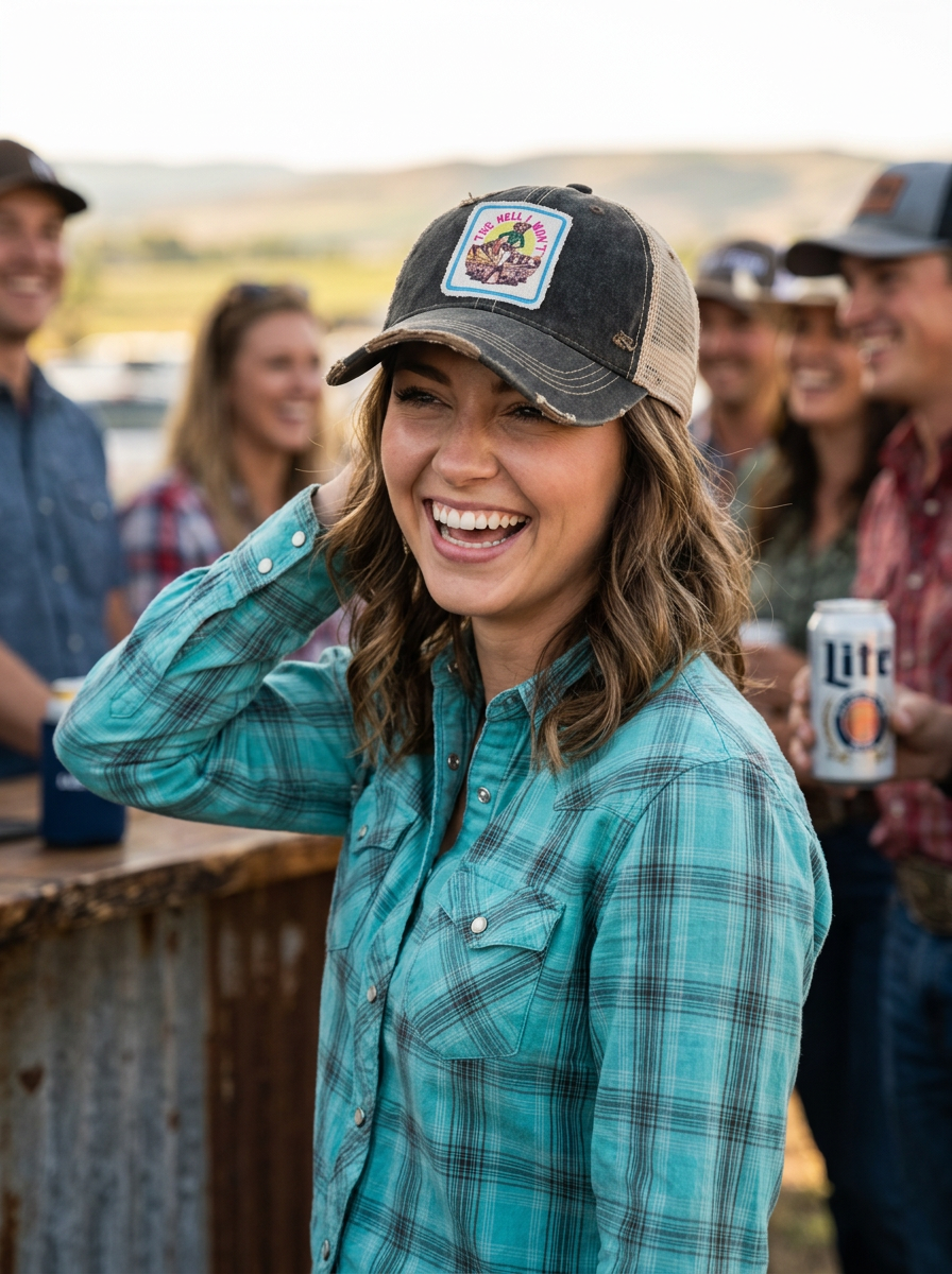 THE HELL I WON'T Cowgirl Trucker Hat - 4 Colors