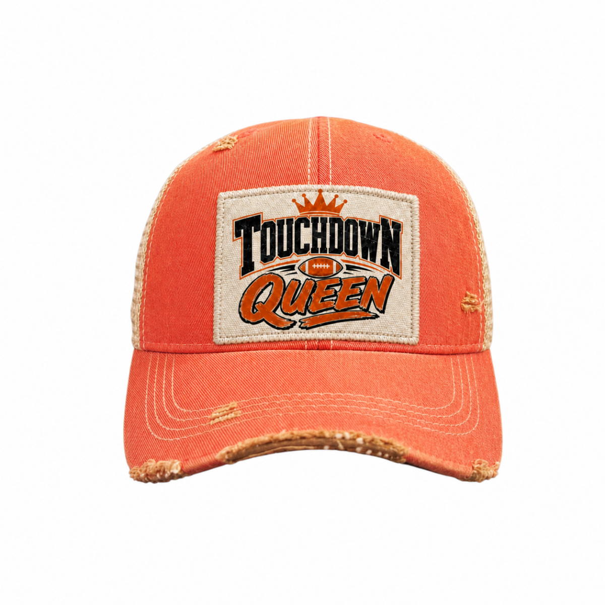 TOUCHDOWN QUEEN Football Patch Trucker Hats