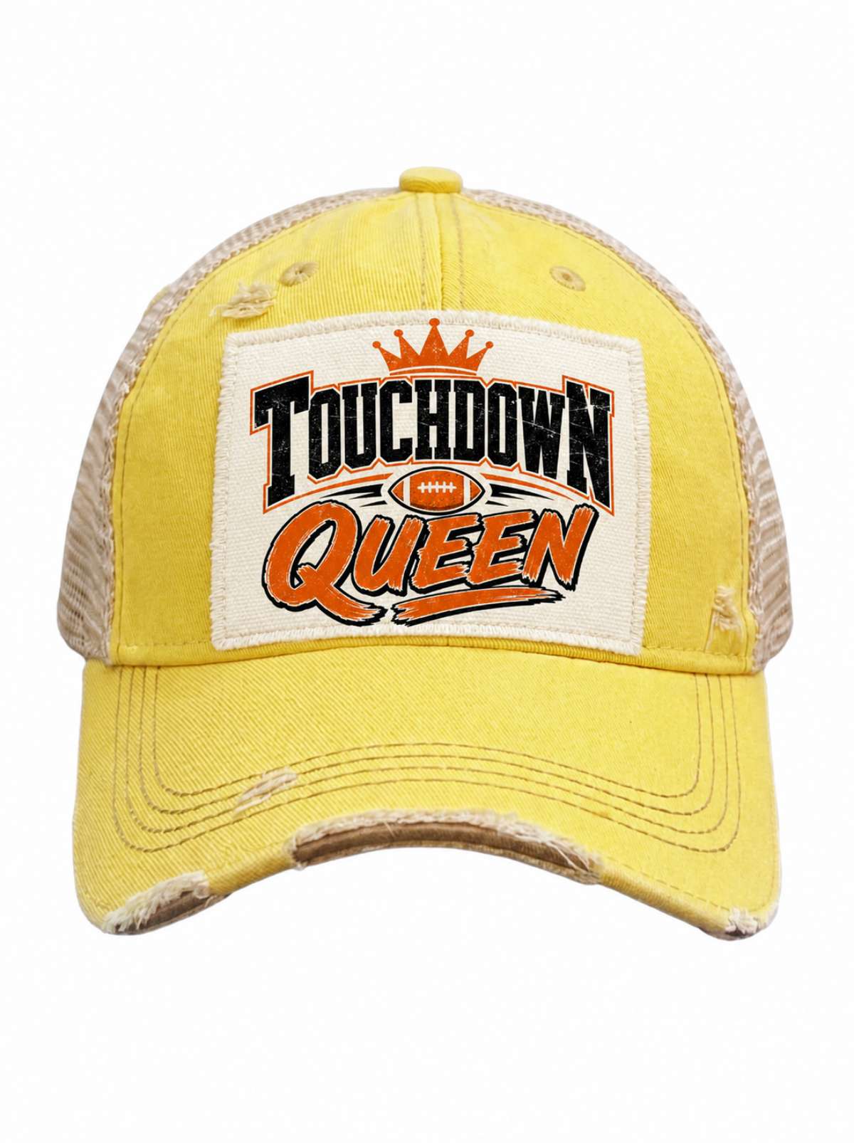 TOUCHDOWN QUEEN Football Patch Trucker Hats