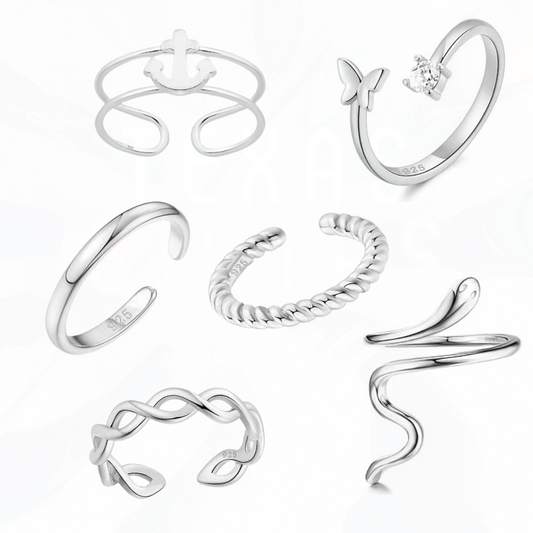 Sterling Silver Toe Rings - Many Styles