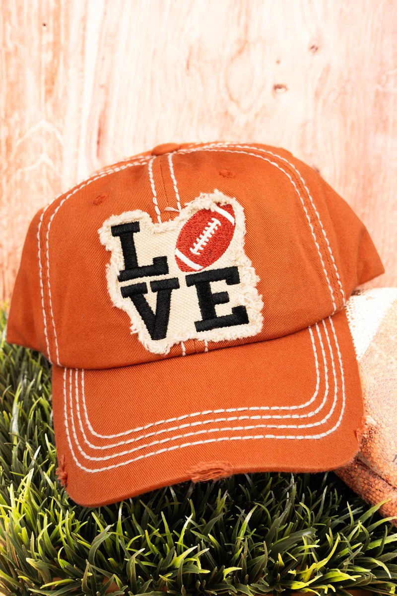 FOOTBALL LOVE Baseball Hats - 5 Colors