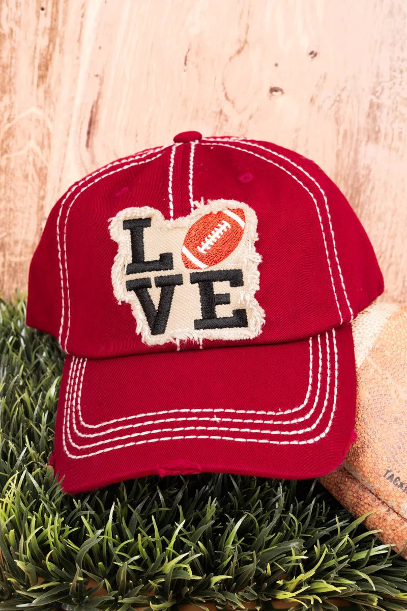 FOOTBALL LOVE Baseball Hats - 5 Colors