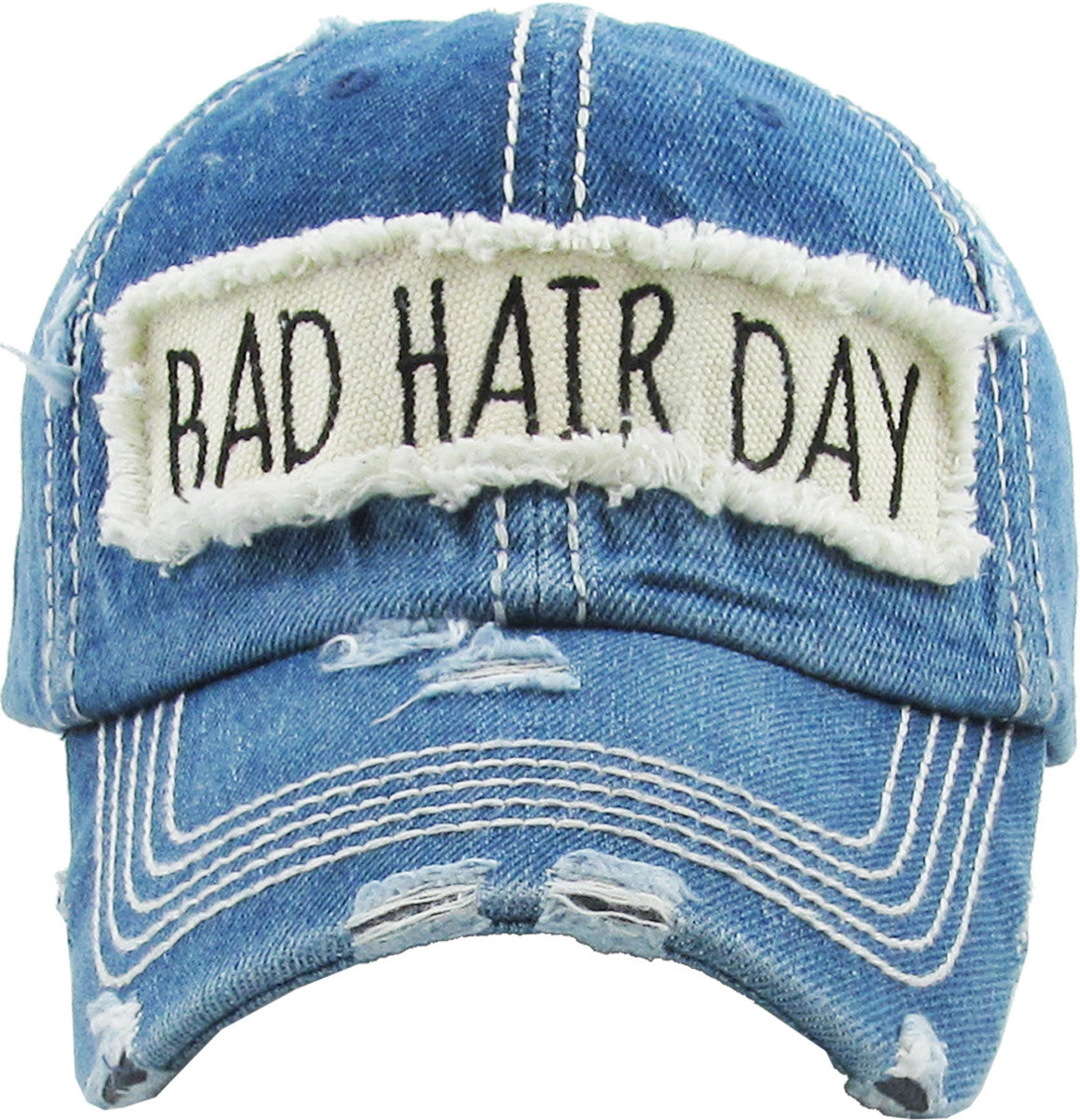 Bad Hair Day Patch Hats - Blue or Black