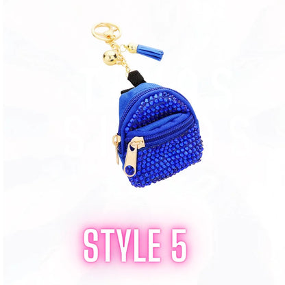 So Cute Mini Bling Backpack Keychains - Many Colors