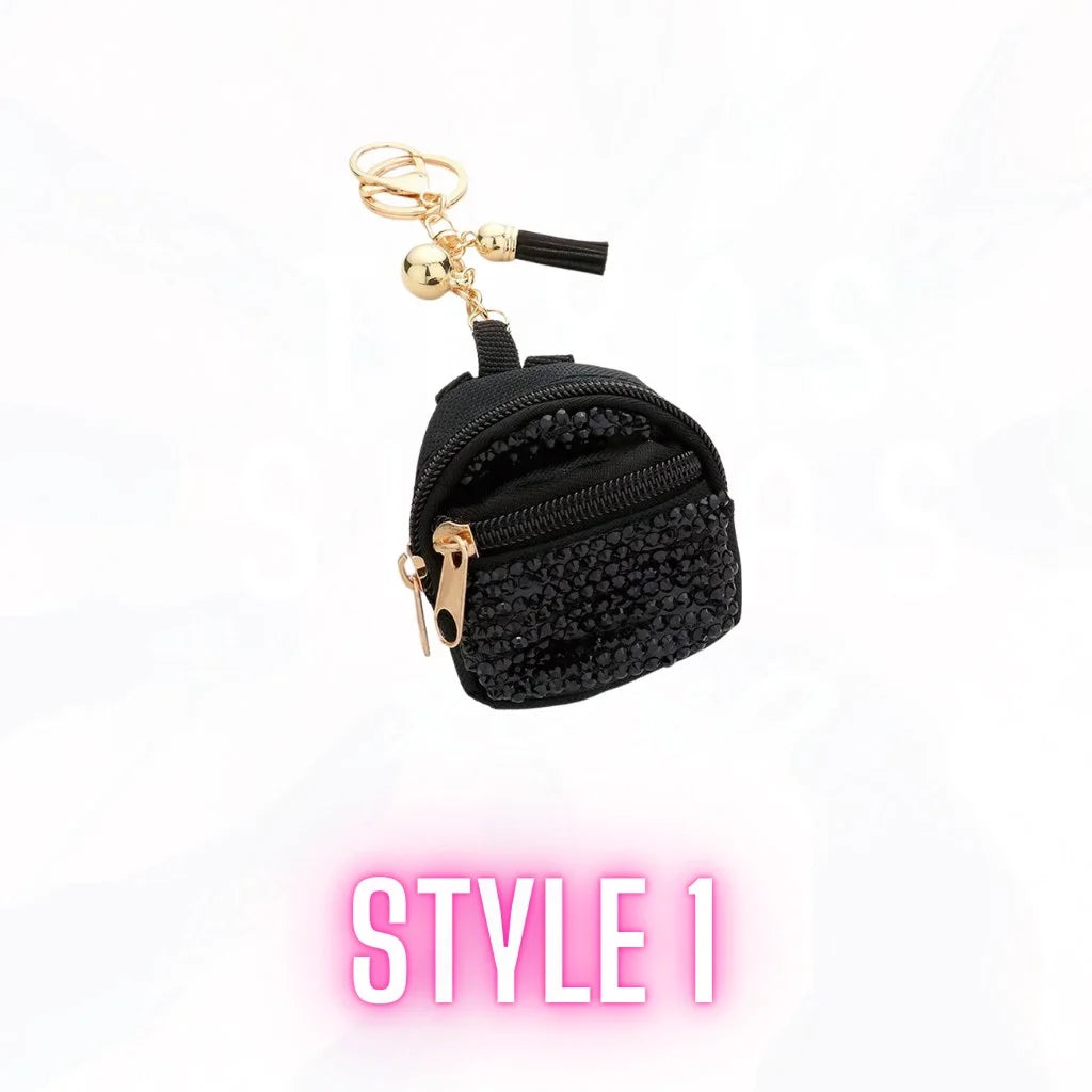 So Cute Mini Bling Backpack Keychains - Many Colors
