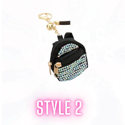 So Cute Mini Bling Backpack Keychains - Many Colors