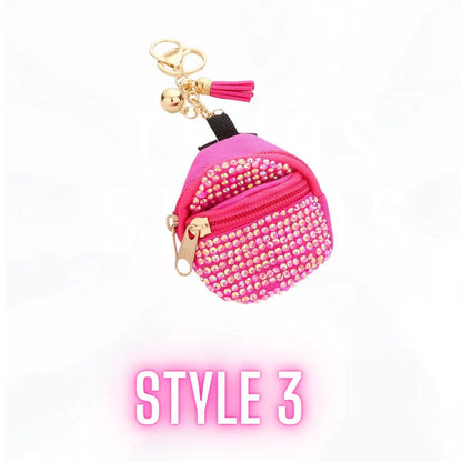 So Cute Mini Bling Backpack Keychains - Many Colors