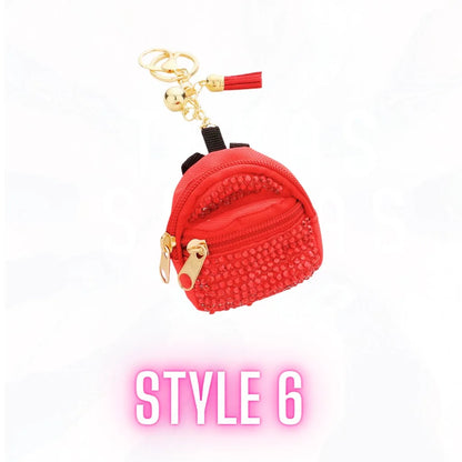 So Cute Mini Bling Backpack Keychains - Many Colors