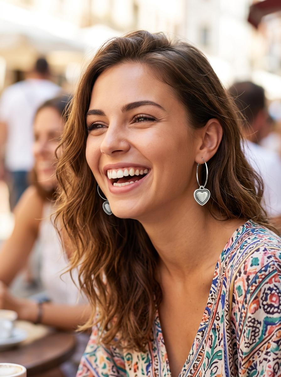Western HEARTS Drop Hoop Earrings