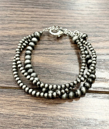 Triple Strand Navajo Bead Bracelet
