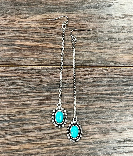 Turquoise Starburst Dangle Drop Earrings