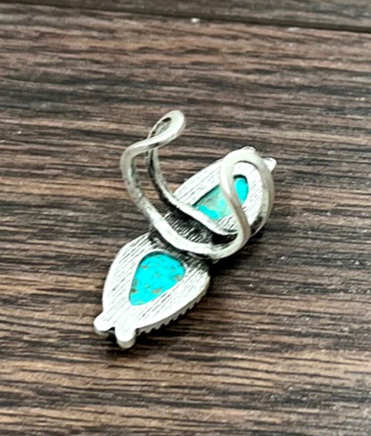 Navajo Turquoise Double Stone Cuff Ring