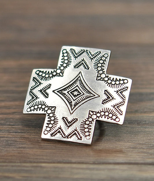 Silver Navajo Cross Cuff Ring