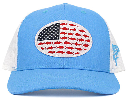 Round Fish Flag Hats - Black or Blue