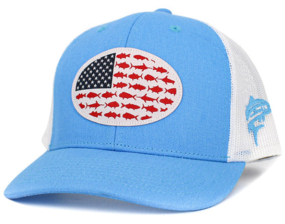 Round Fish Flag Hats - Black or Blue