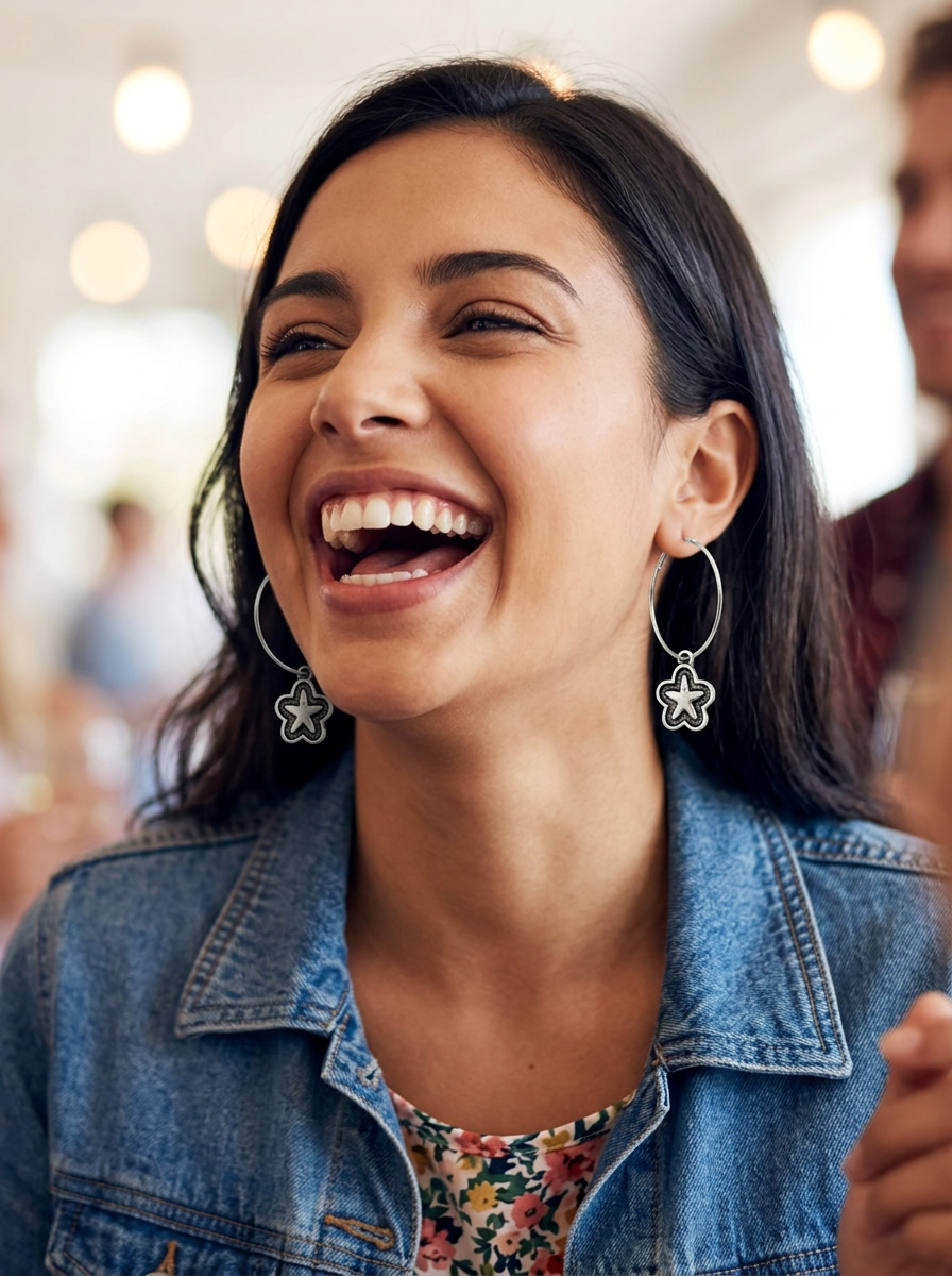 Western STARs Drop Hoop Earrings