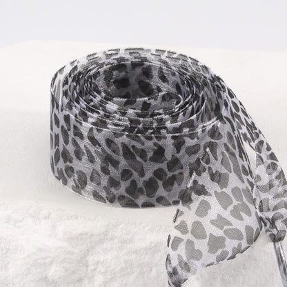 Leopard Satin Organza Shoe Laces - 4 Colors