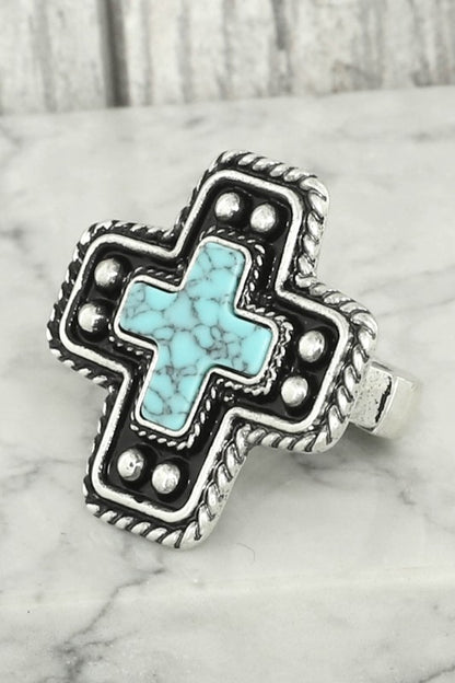 Western Cross Stretch Ring
