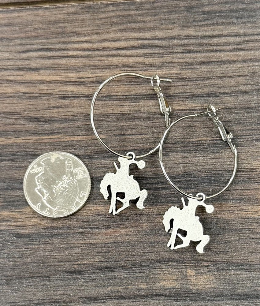Western COWBOY Rodeo Drop Hoop Earrings