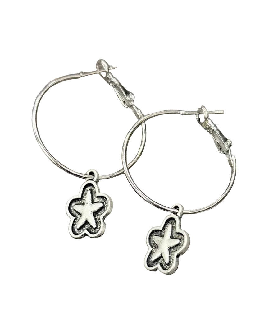 Western STARs Drop Hoop Earrings