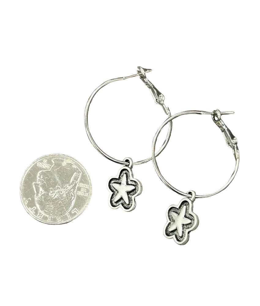 Western STARs Drop Hoop Earrings